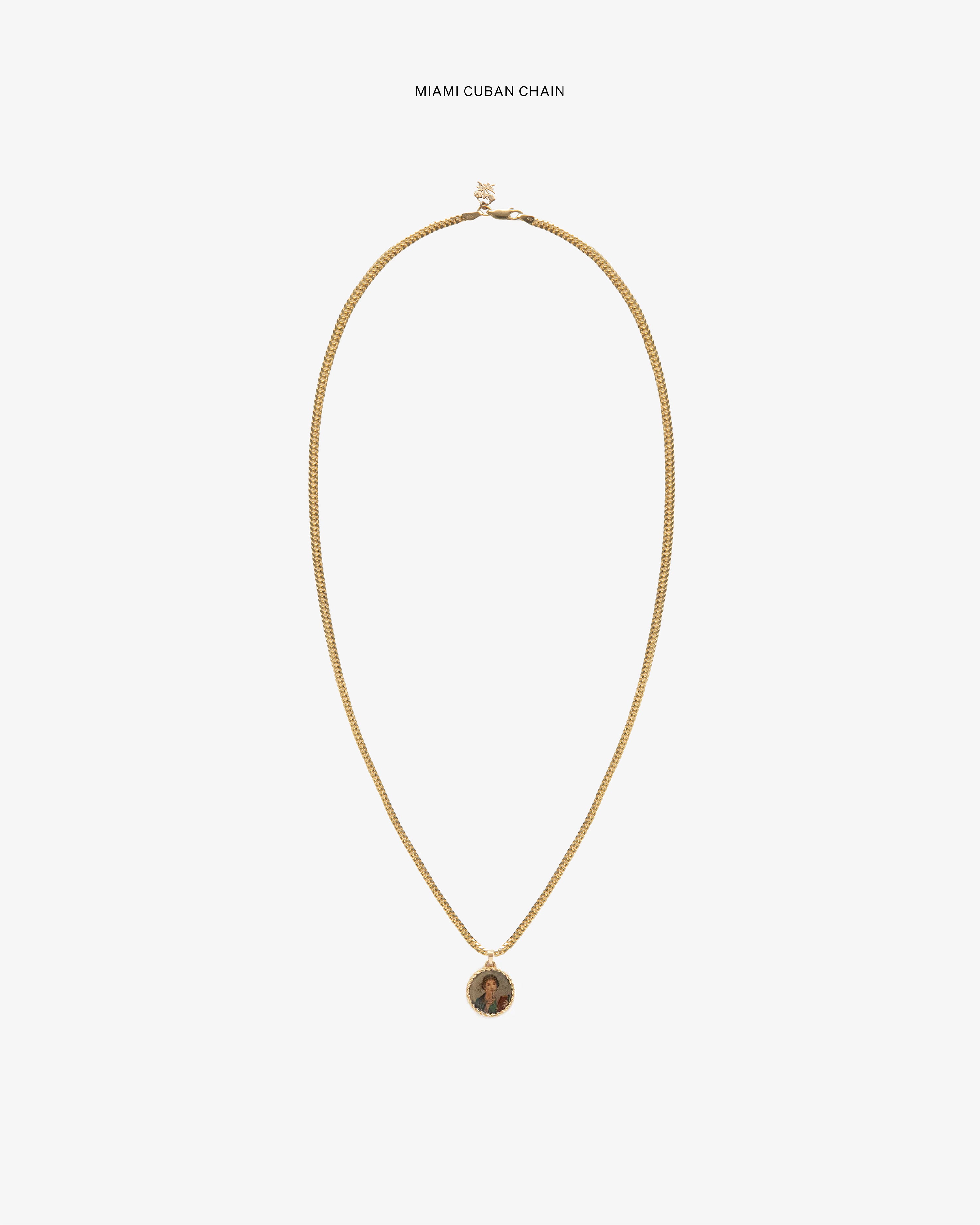 14Kt Gold Sappho Poet Relief Pendant