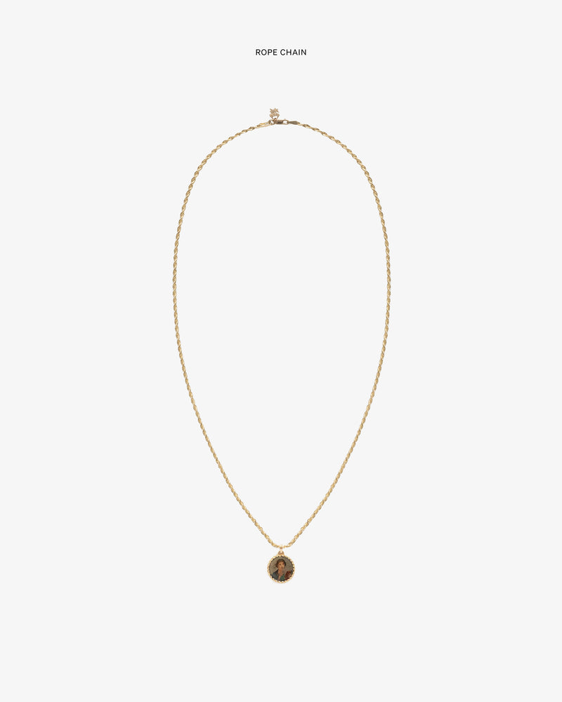 14Kt Gold Sappho Poet Relief Pendant