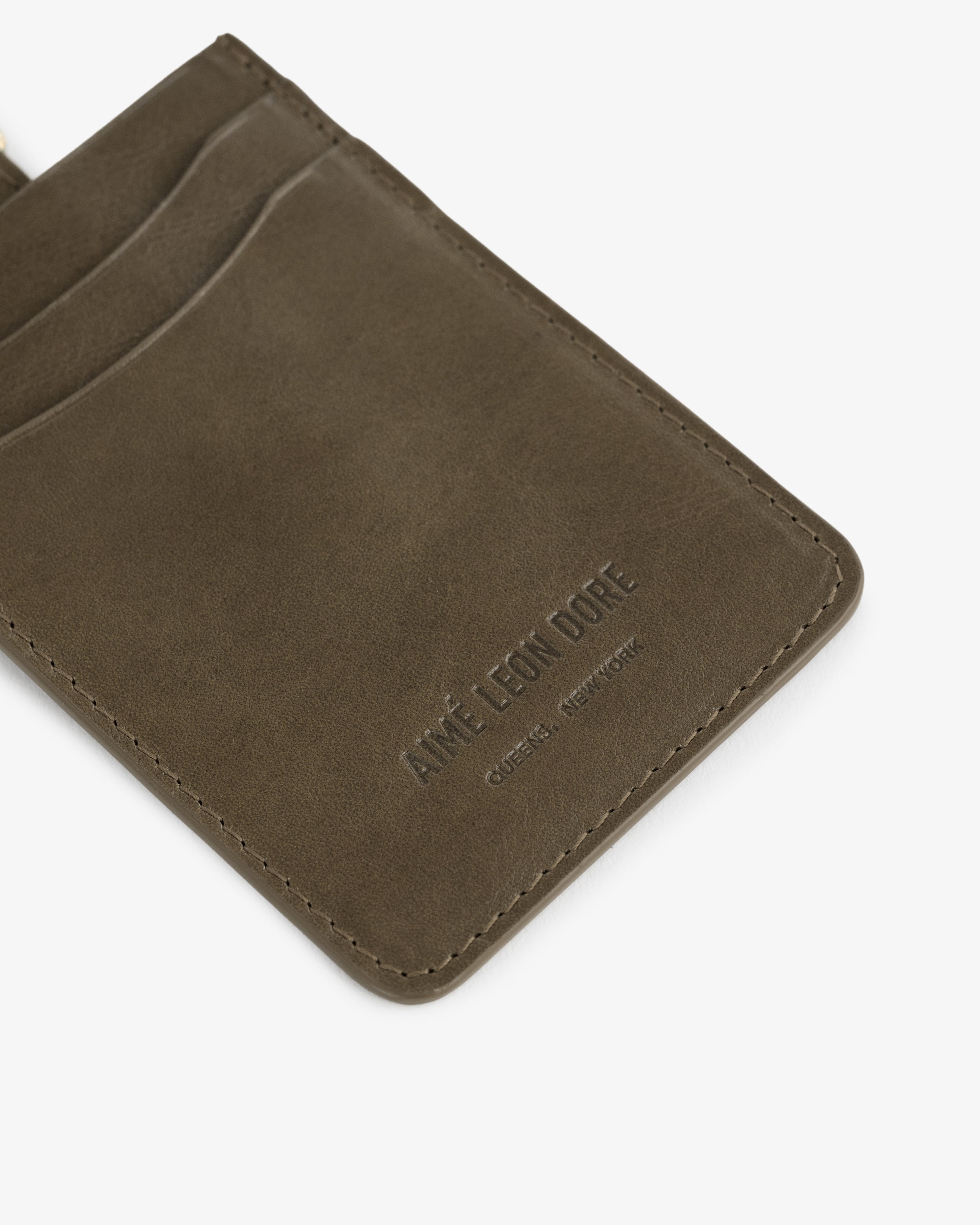 Debossed Logo Leather Card Holder