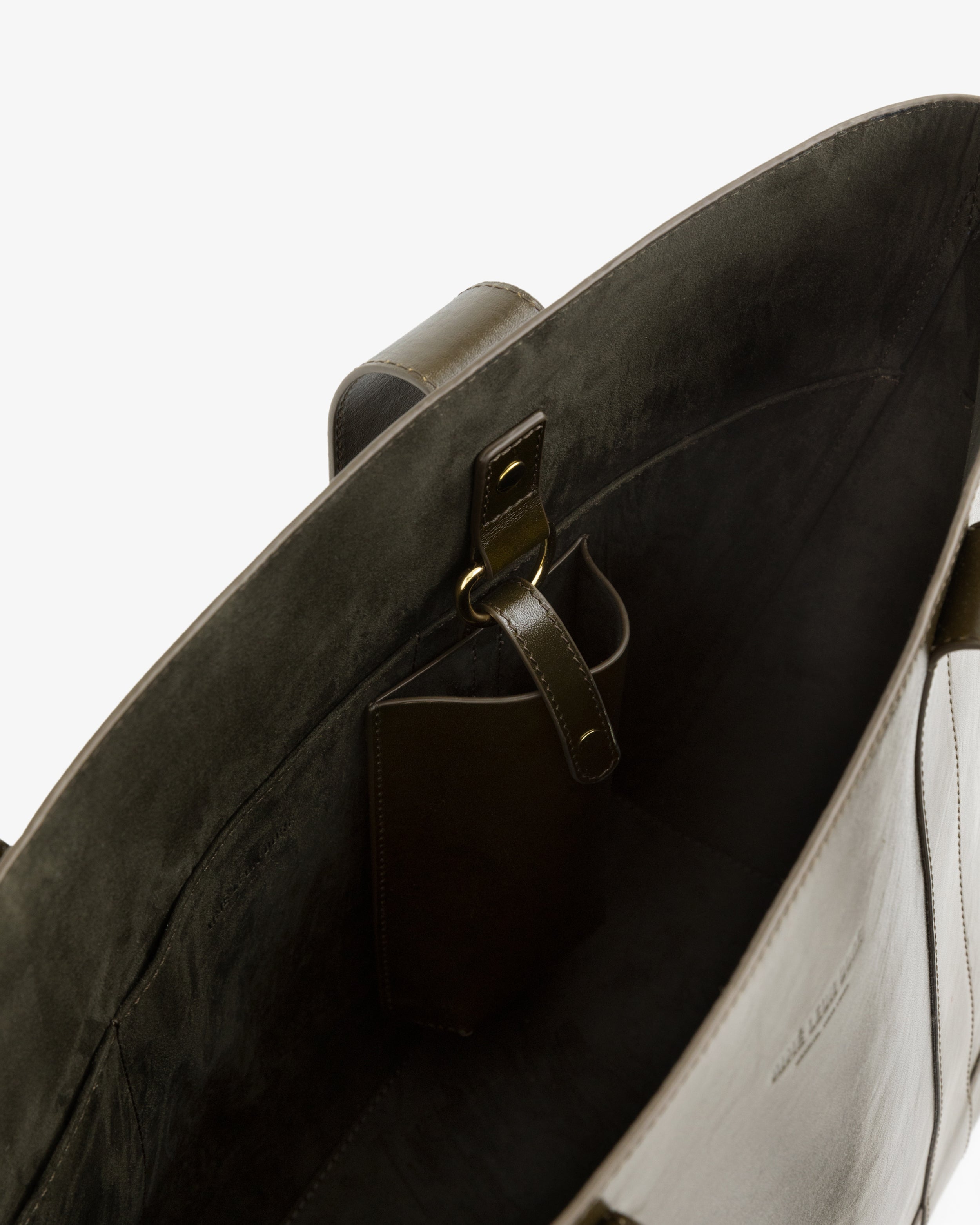Debossed Logo Leather Tote Bag