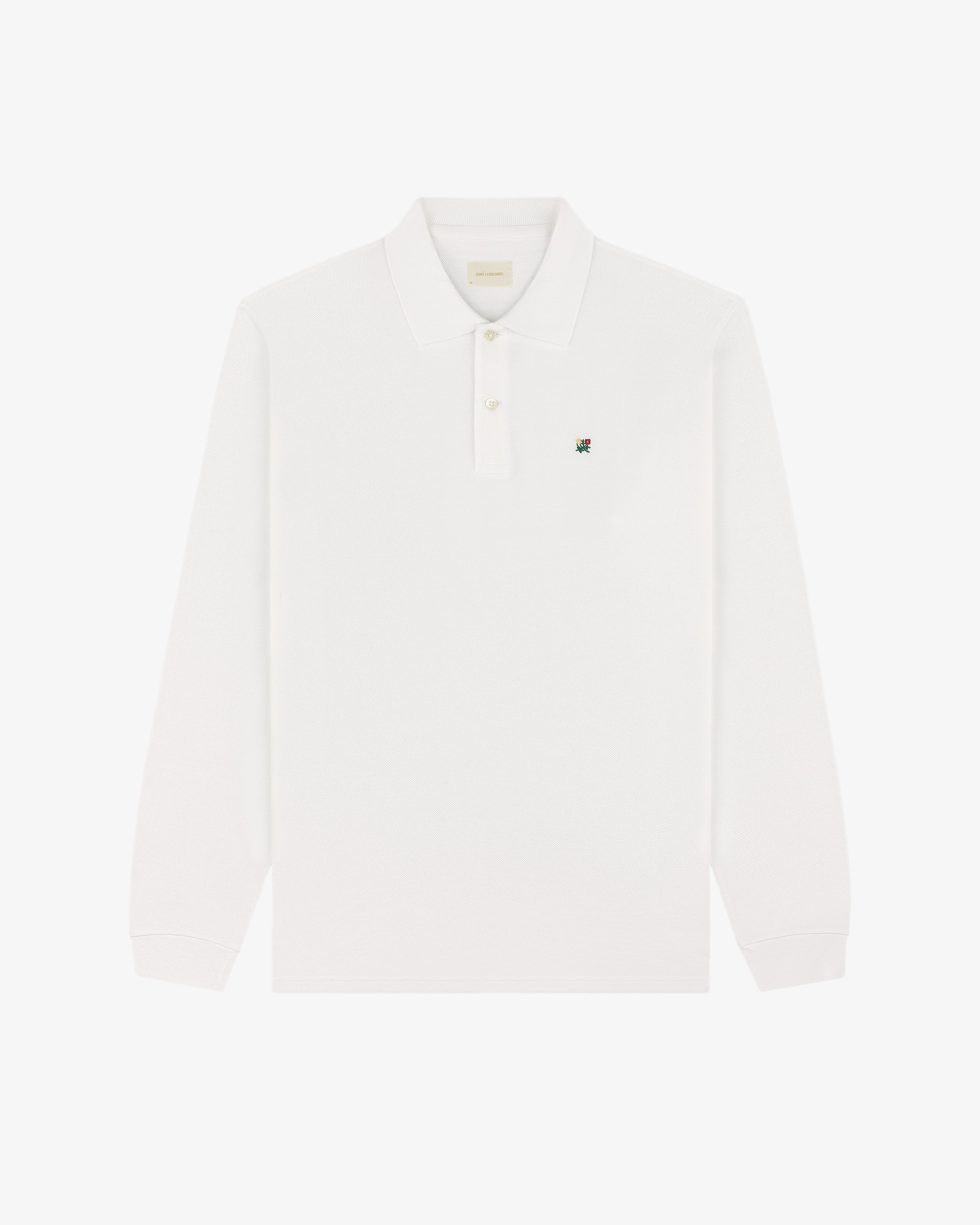 Long-Sleeve Crest Piqué Polo