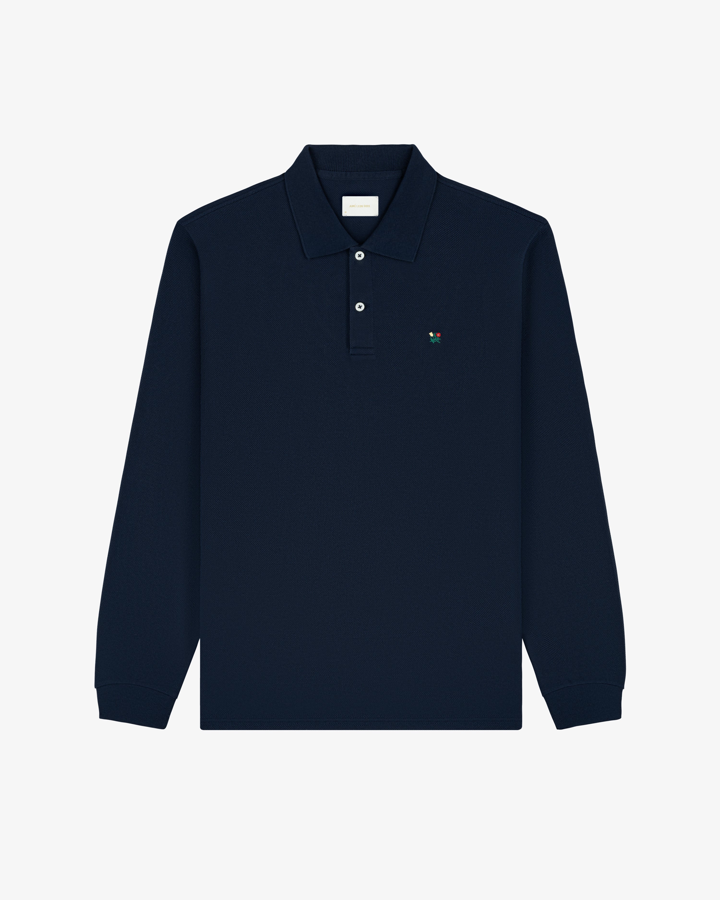 Long-Sleeve Crest Piqué Polo