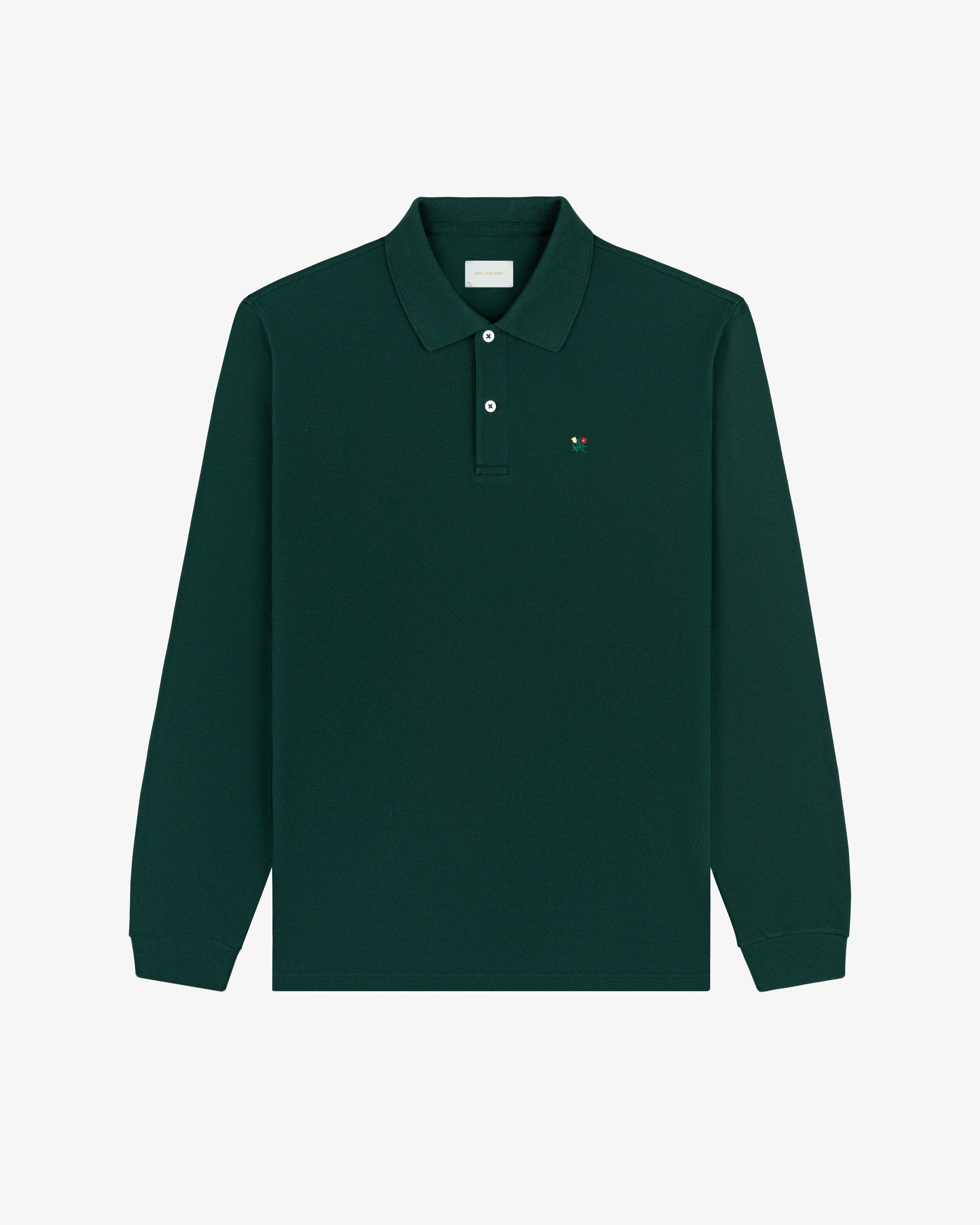 Long-Sleeve Crest Piqué Polo