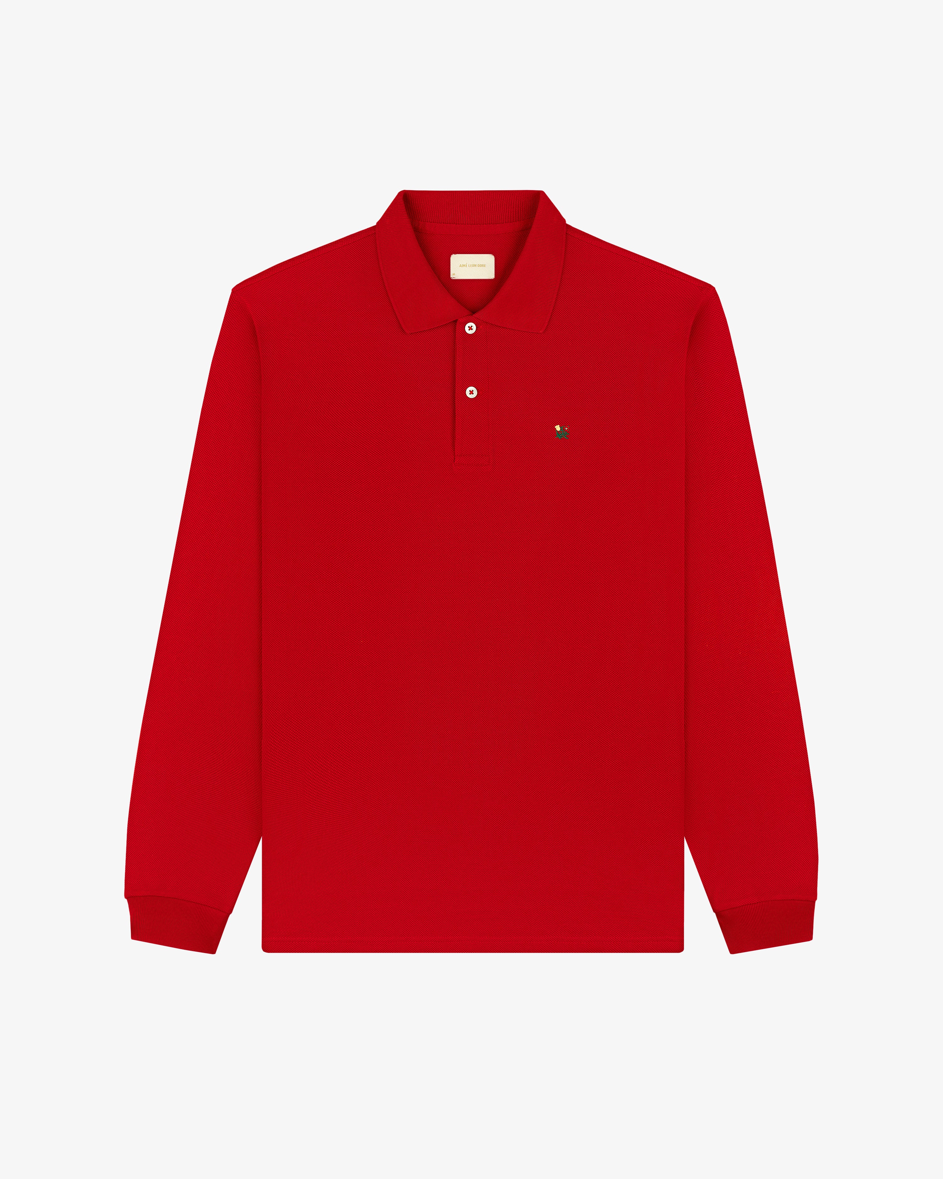 Long-Sleeve Crest Piqué Polo