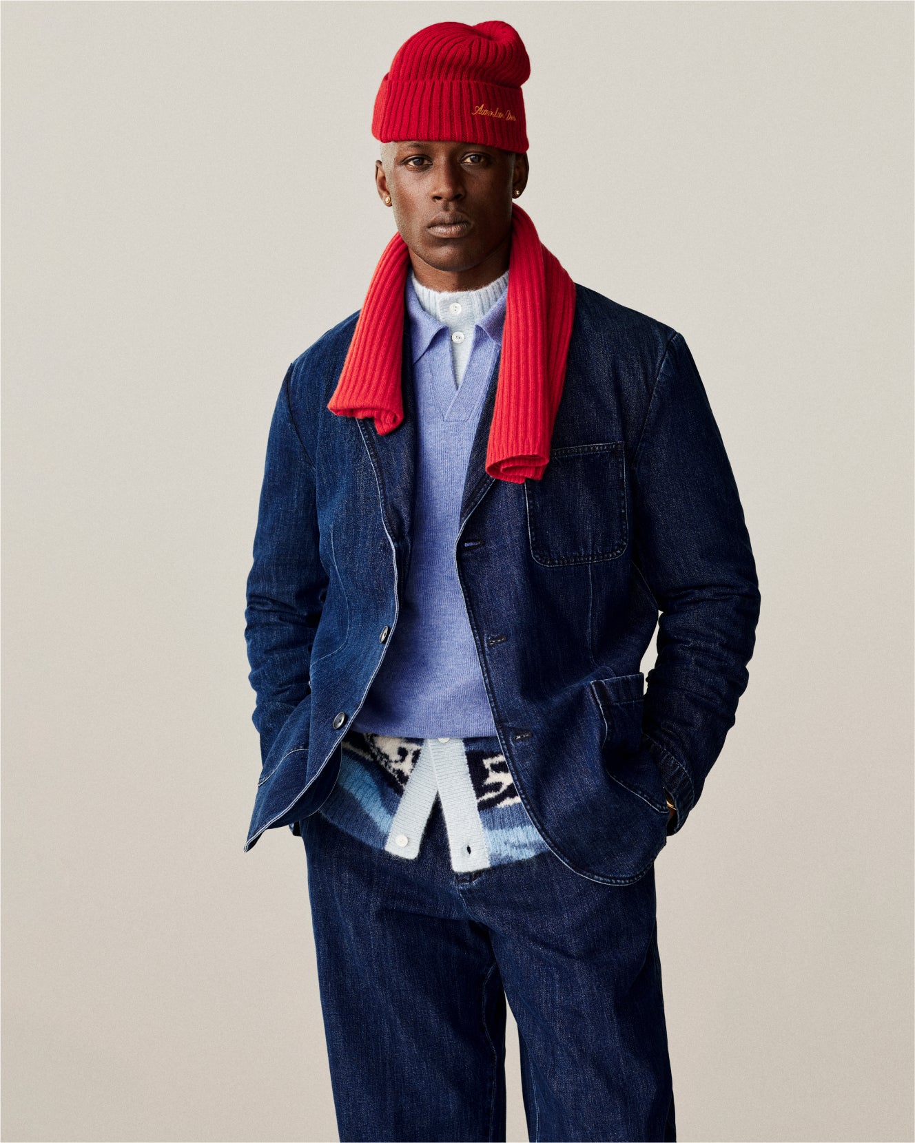 Wool Knit Polo Sweater