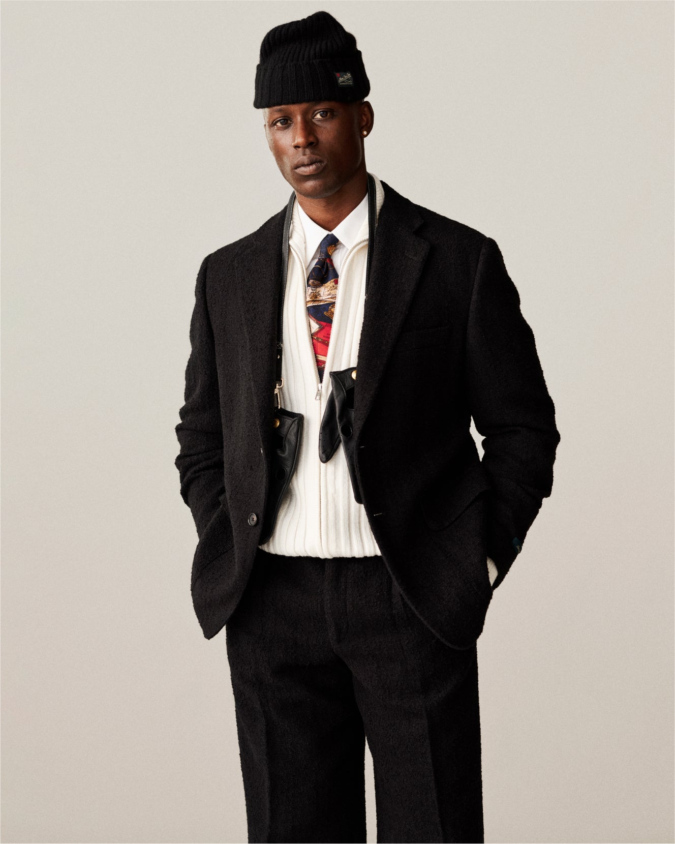 Single-Breasted Boucle Suit Jacket