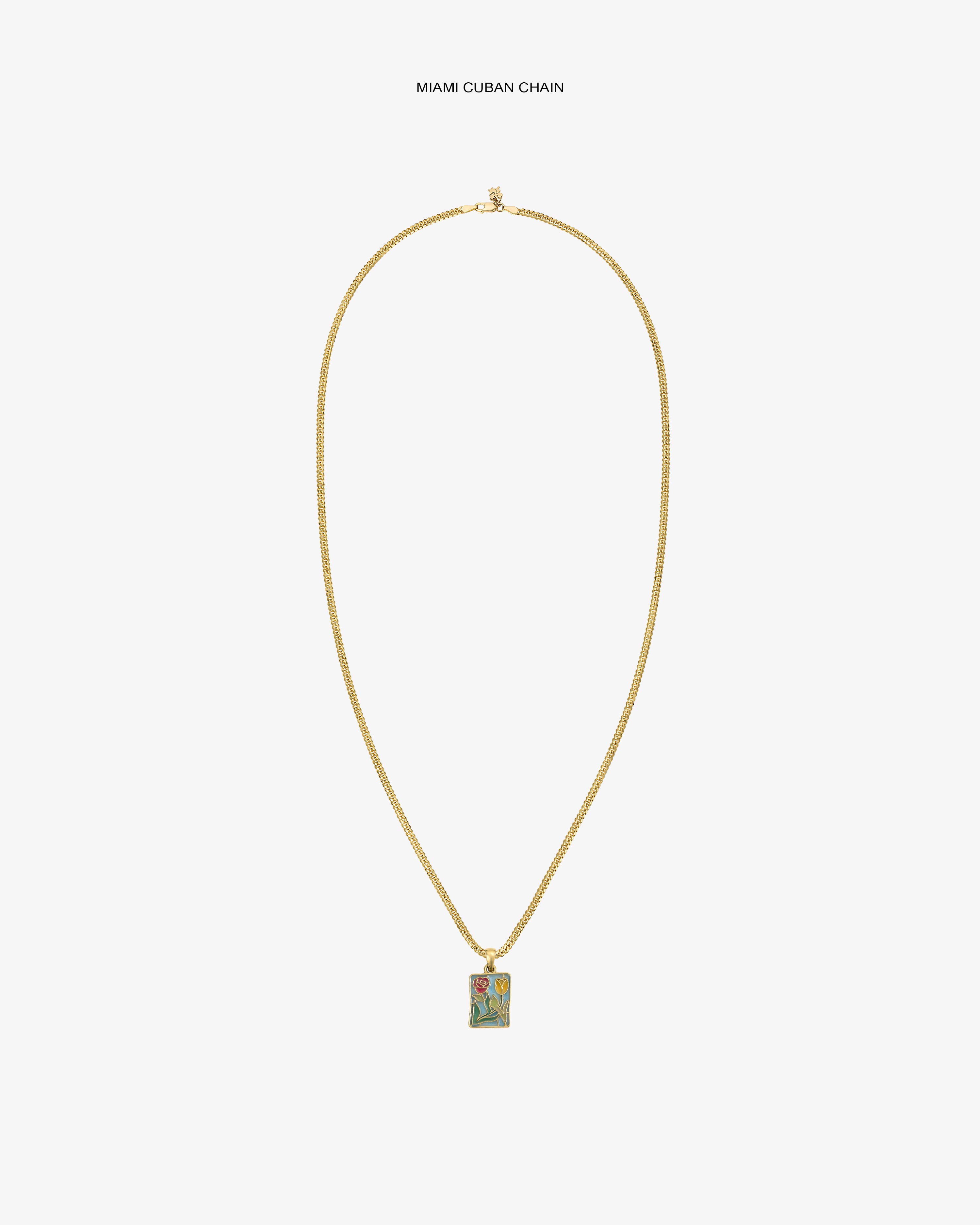 14Kt Gold Stained Glass Crest Pendant