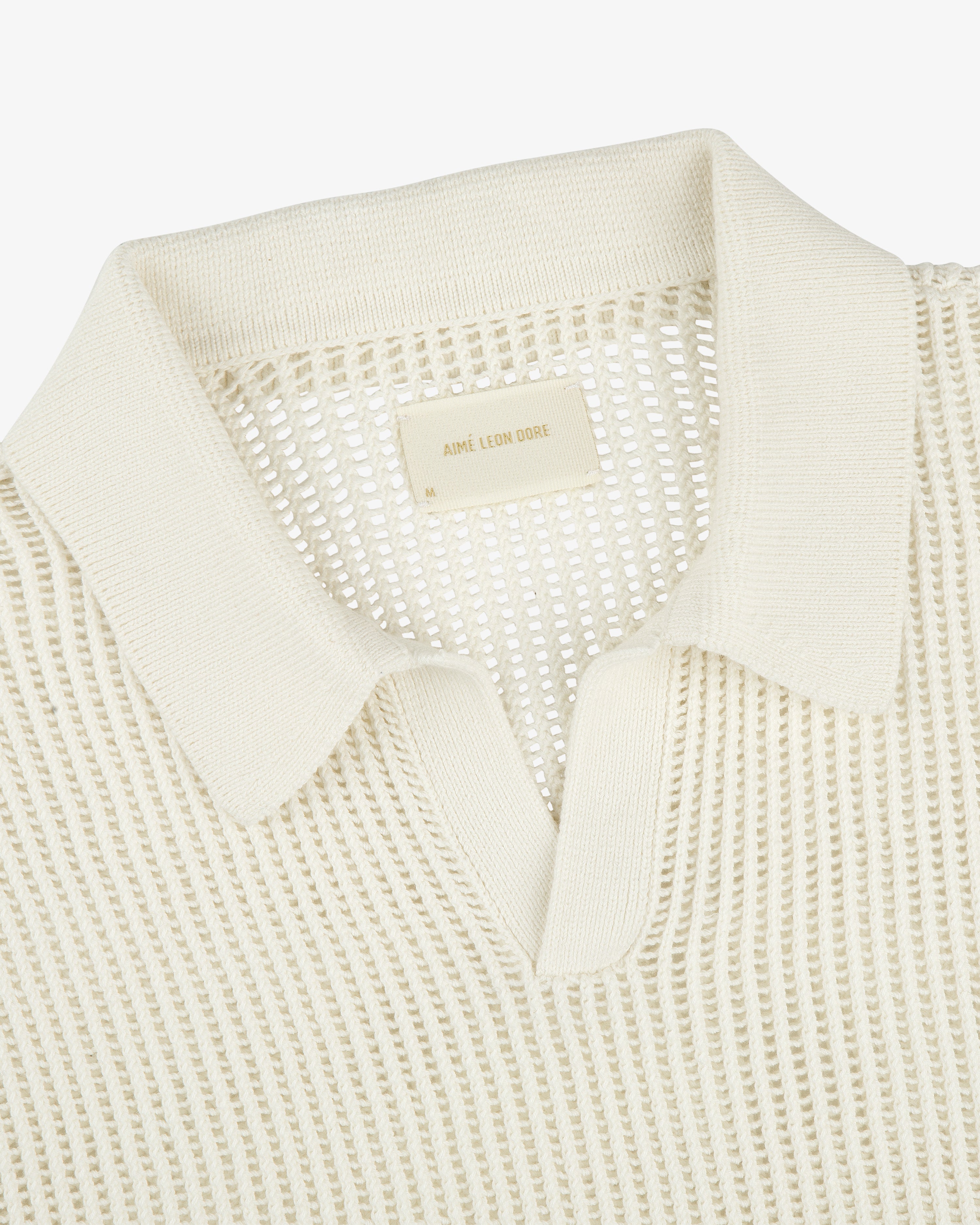 Long-Sleeve Mesh Knit Polo