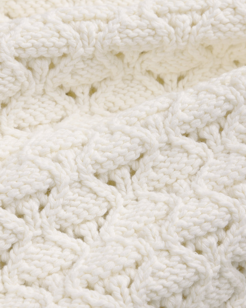 Eyelet Knit Crewneck Sweater