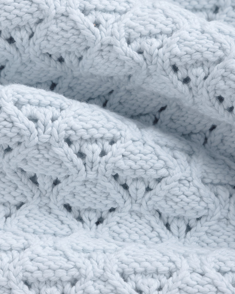 Eyelet Knit Crewneck Sweater