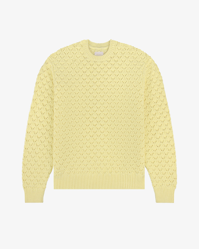 Eyelet Knit Crewneck Sweater