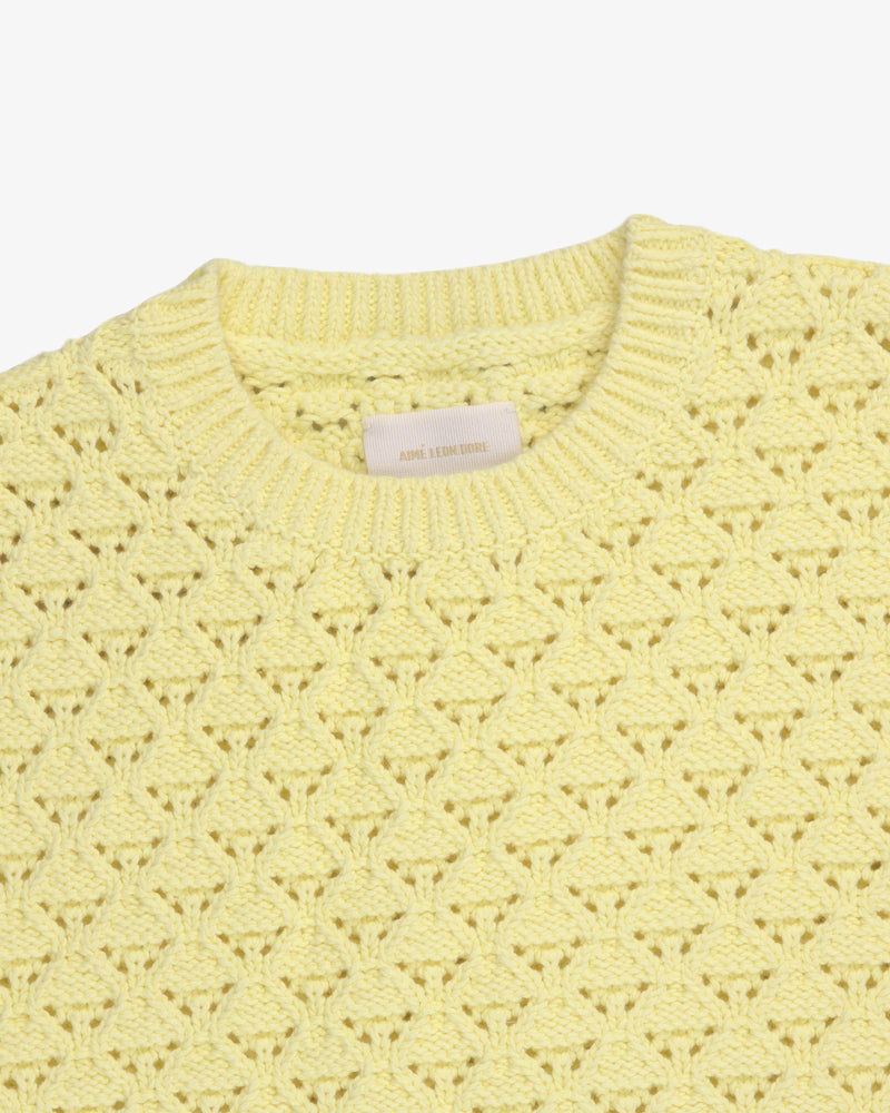 Eyelet Knit Crewneck Sweater