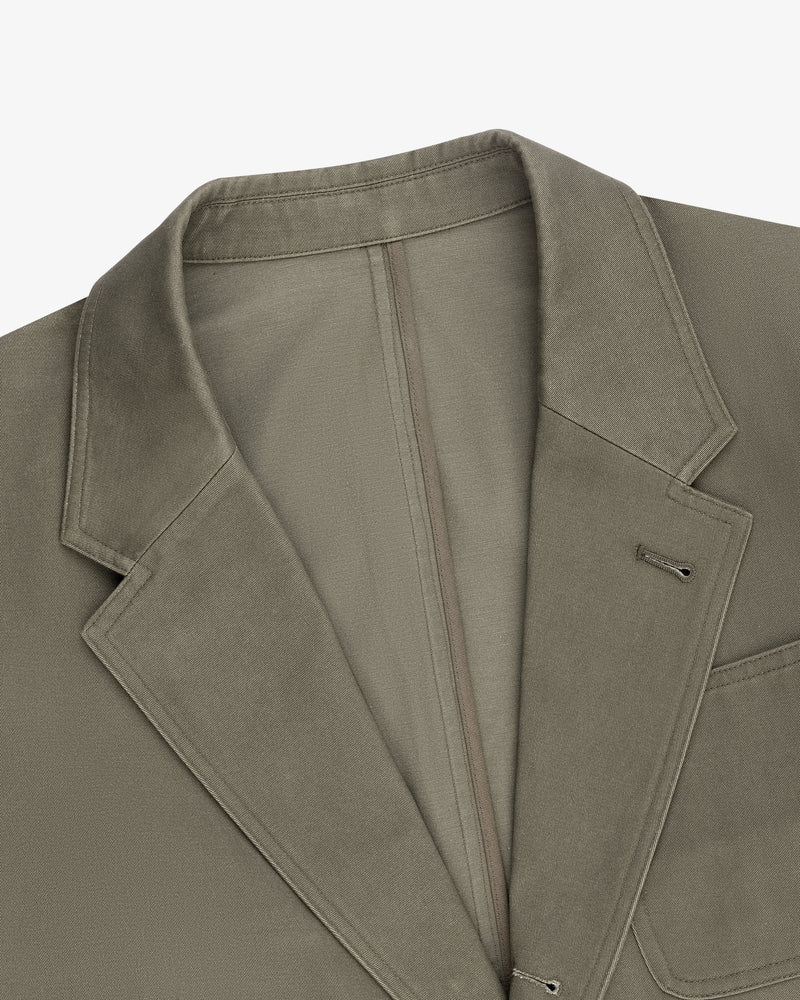 Single-Breasted Washed Twill Suit Jacket