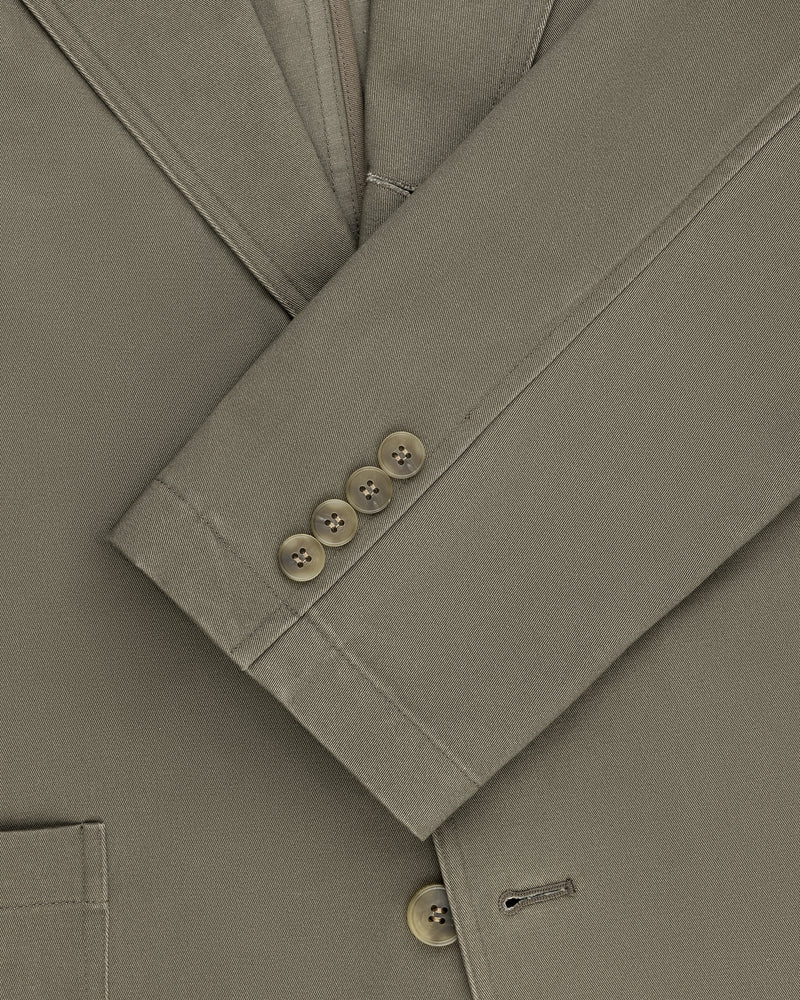 Single-Breasted Washed Twill Suit Jacket