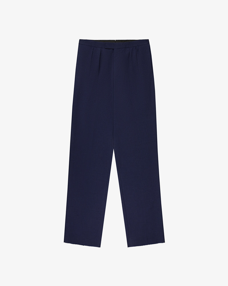 Double-Breasted Wool Seersucker Suit Trouser