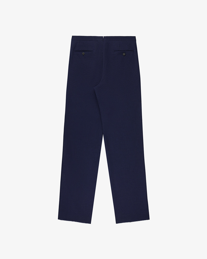 Double-Breasted Wool Seersucker Suit Trouser