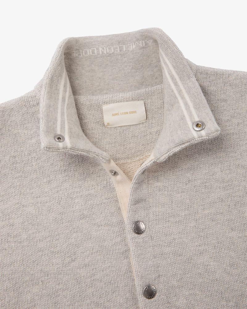 Jacquard Collar Snap Pullover
