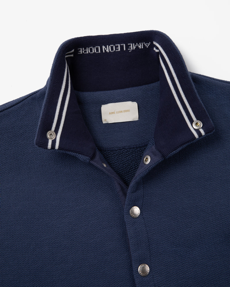 Jacquard Collar Snap Pullover