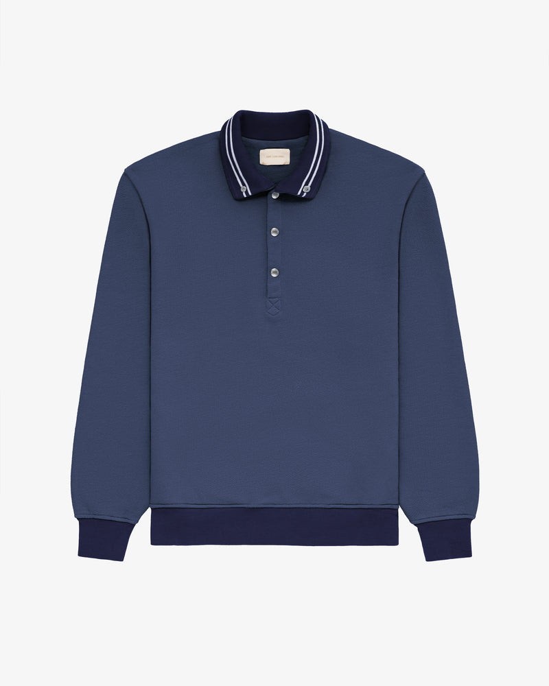 Jacquard Collar Snap Pullover