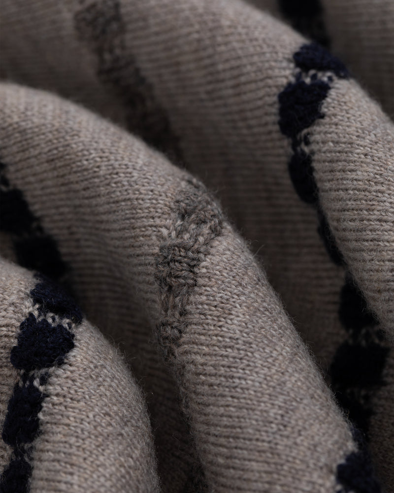 Jacquard Stripe Polo Cardigan