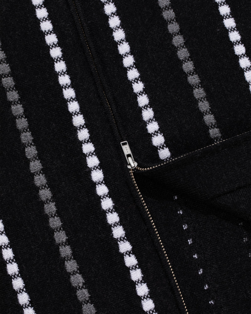 Jacquard Stripe Polo Cardigan