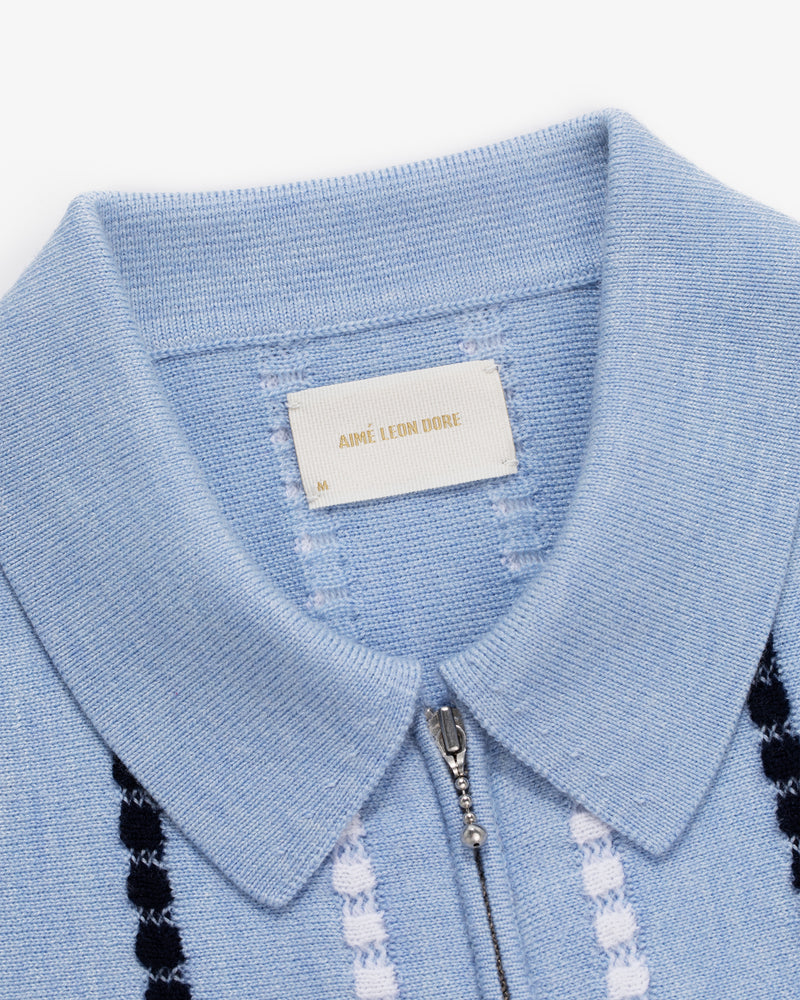 Jacquard Stripe Polo Cardigan