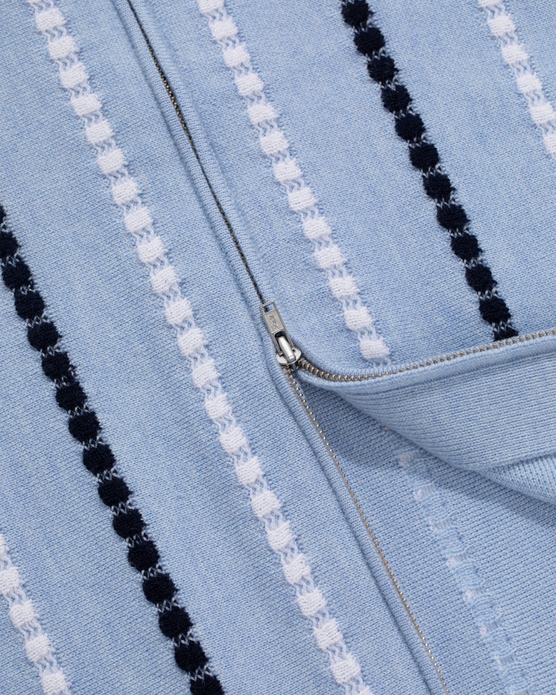 Jacquard Stripe Polo Cardigan