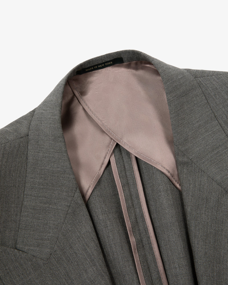 Double-Breasted Tropical Wool Suit Jacket