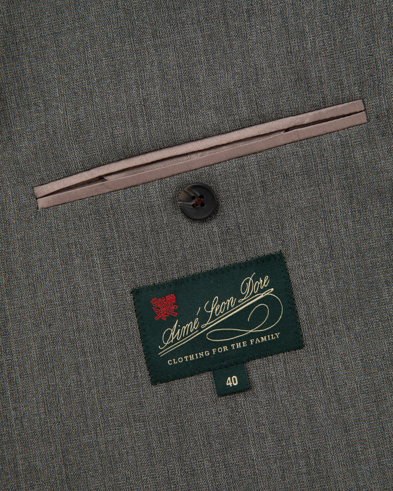 Double-Breasted Tropical Wool Suit Jacket