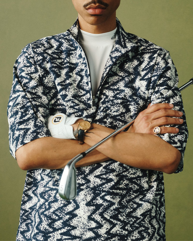 ALD Golf Patterned Quarter Zip Pullover