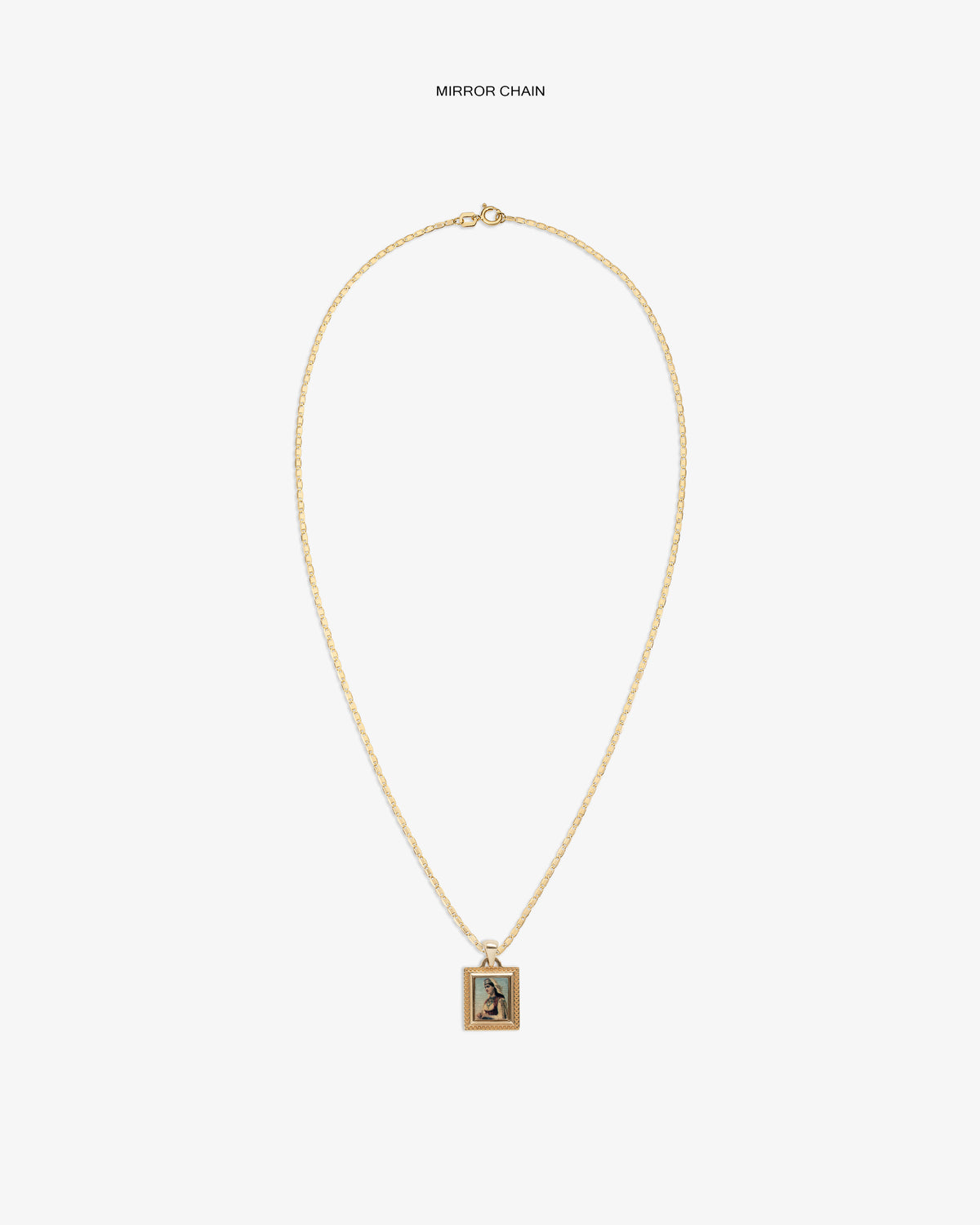 14Kt Gold Pendant featuring an engraved rectangular figure, shown on a plain white background.