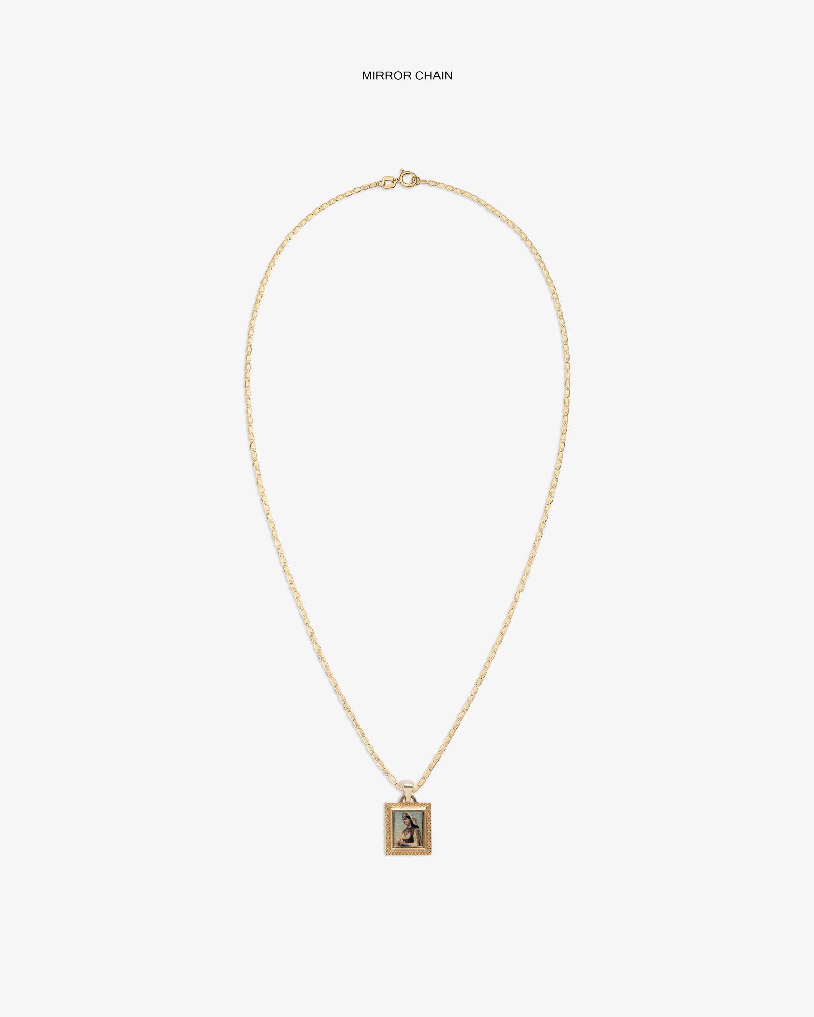 14Kt Gold Pendant featuring an engraved rectangular figure, shown on a plain white background.