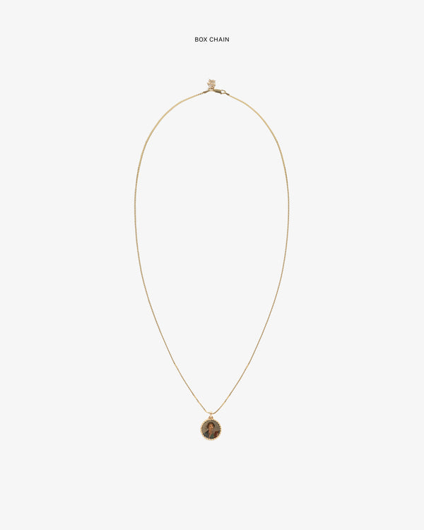 14Kt Gold Sappho Poet Relief Pendant