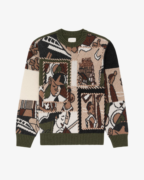 Molina Patchwork Crewneck Sweater