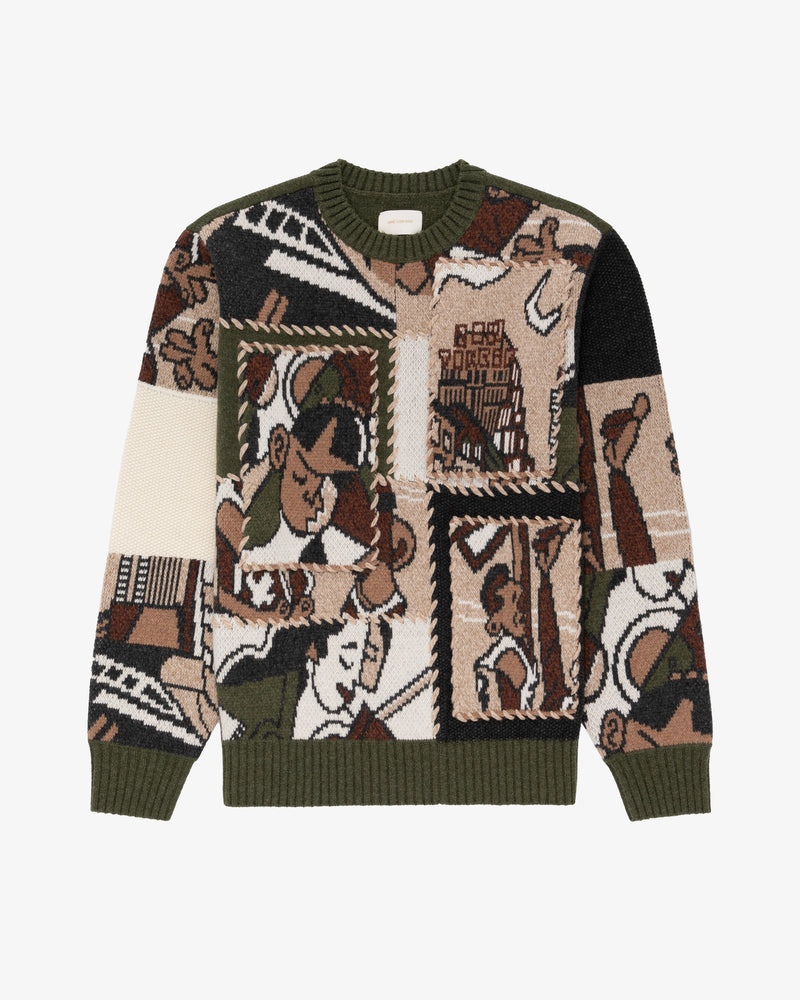 Molina Patchwork Crewneck Sweater