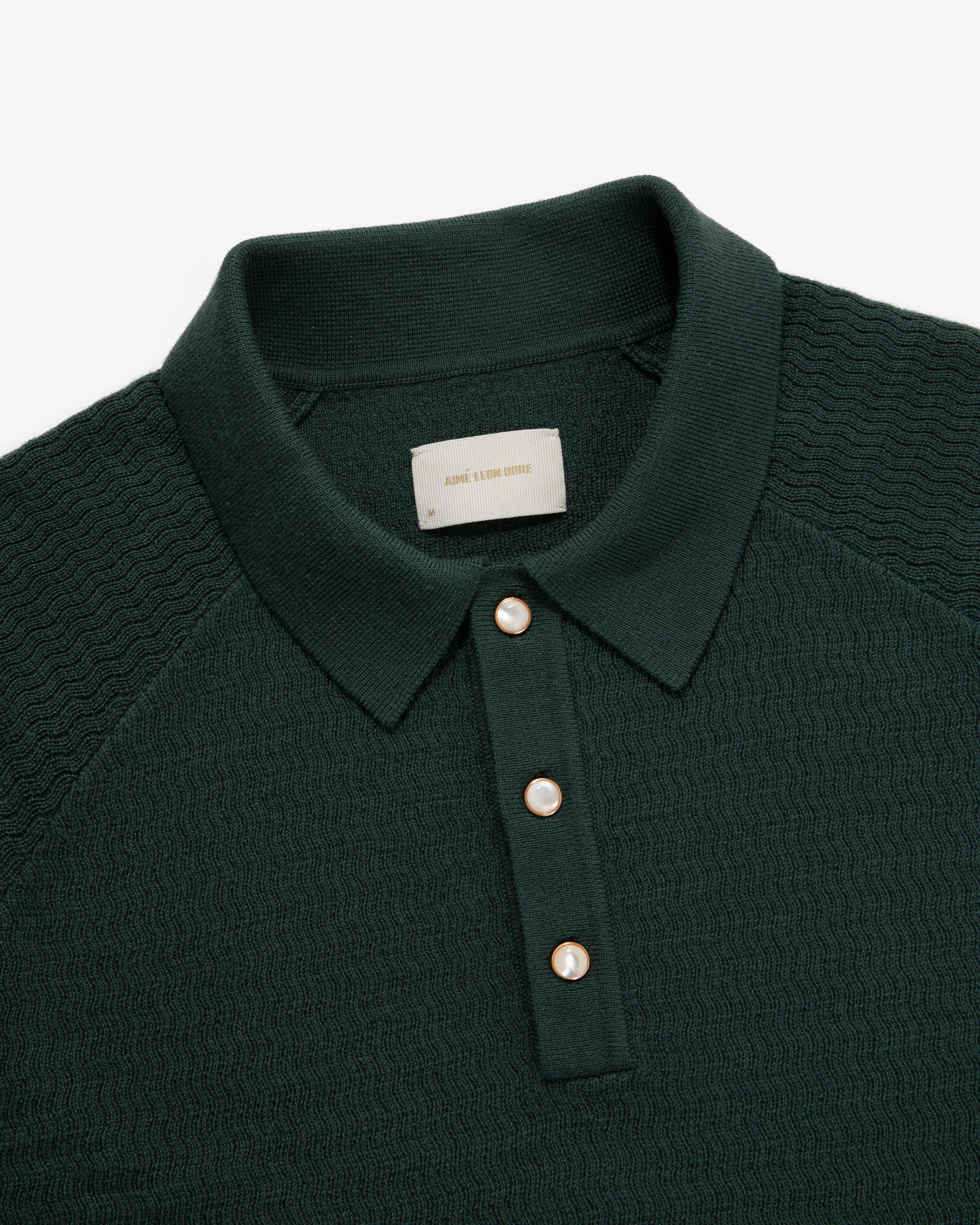 Long-Sleeve Pearl Button Polo