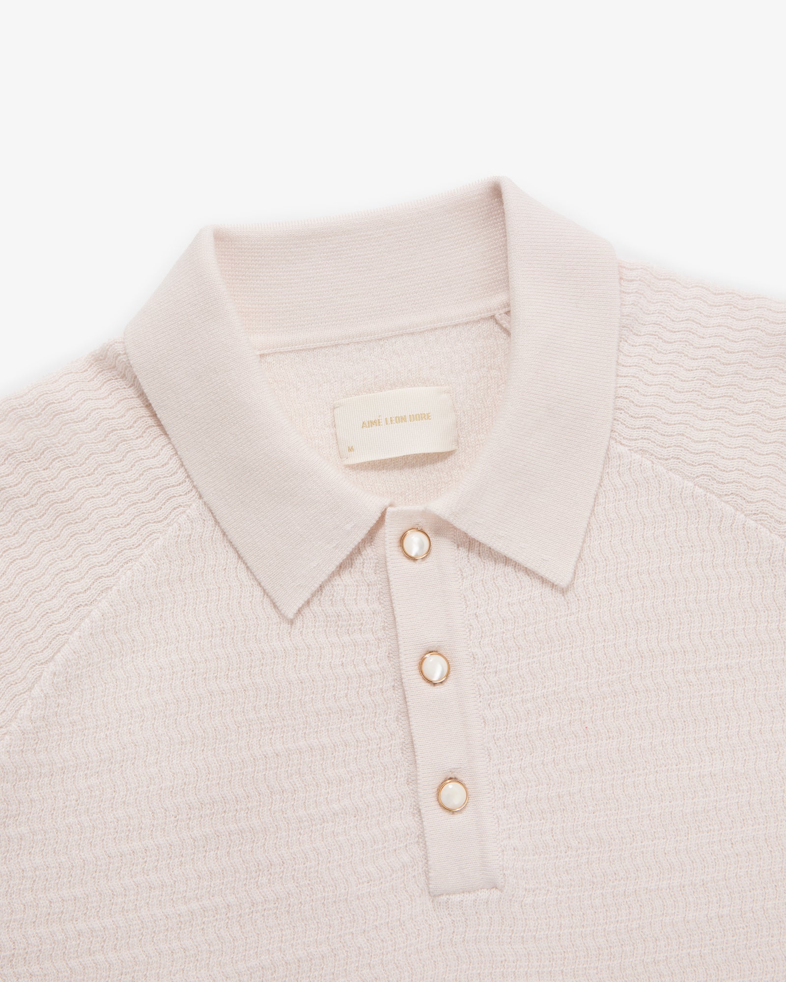 Long-Sleeve Pearl Button Polo