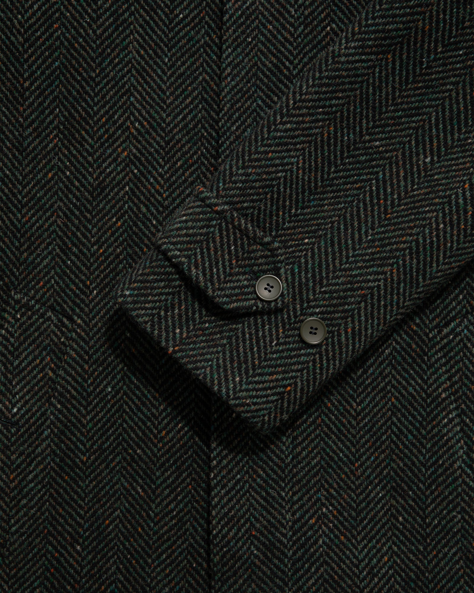 Single-Breasted Wool Herringbone Topcoat