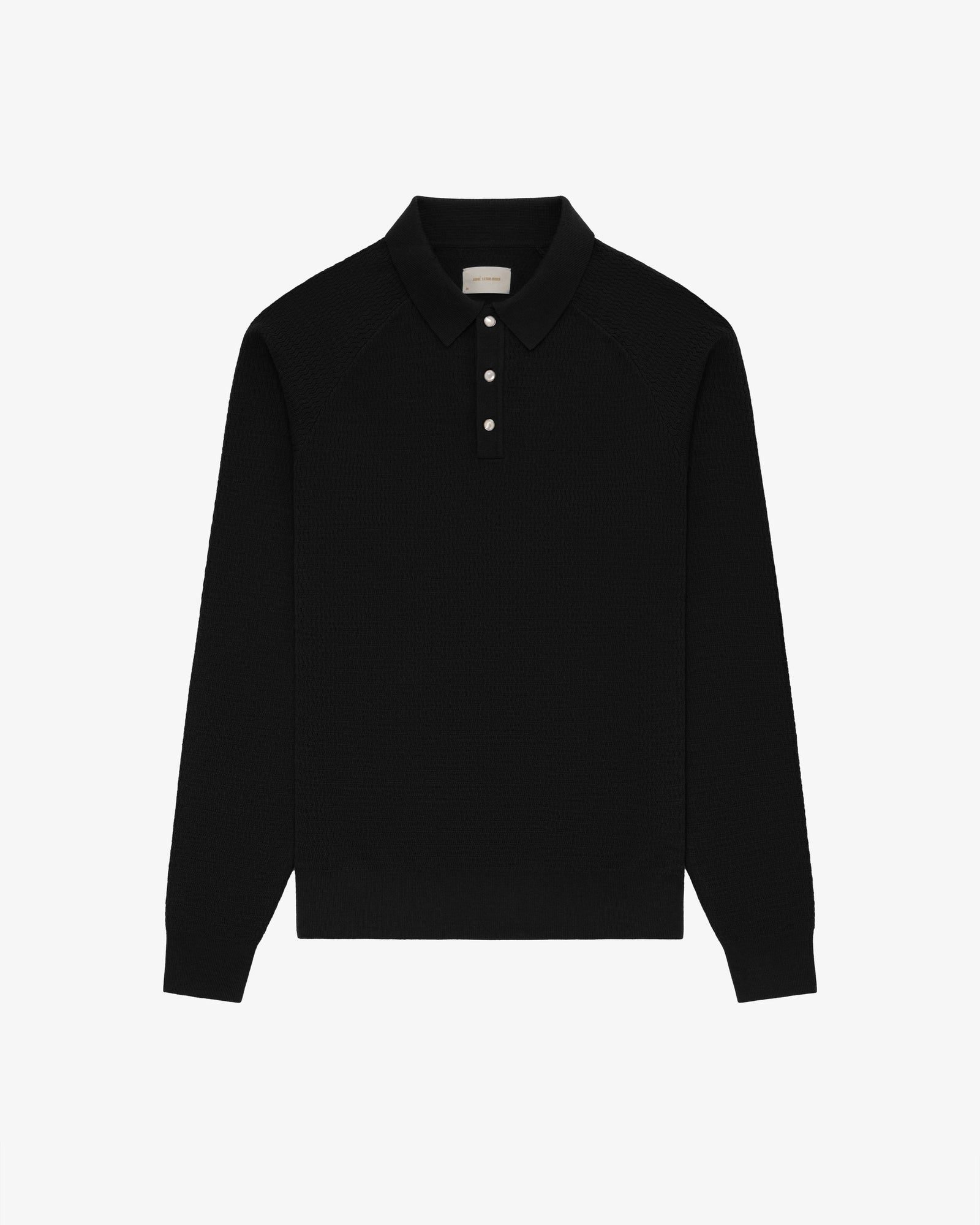 Long-Sleeve Pearl Button Polo