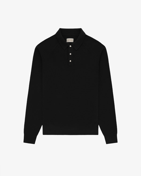 Long-Sleeve Pearl Button Polo