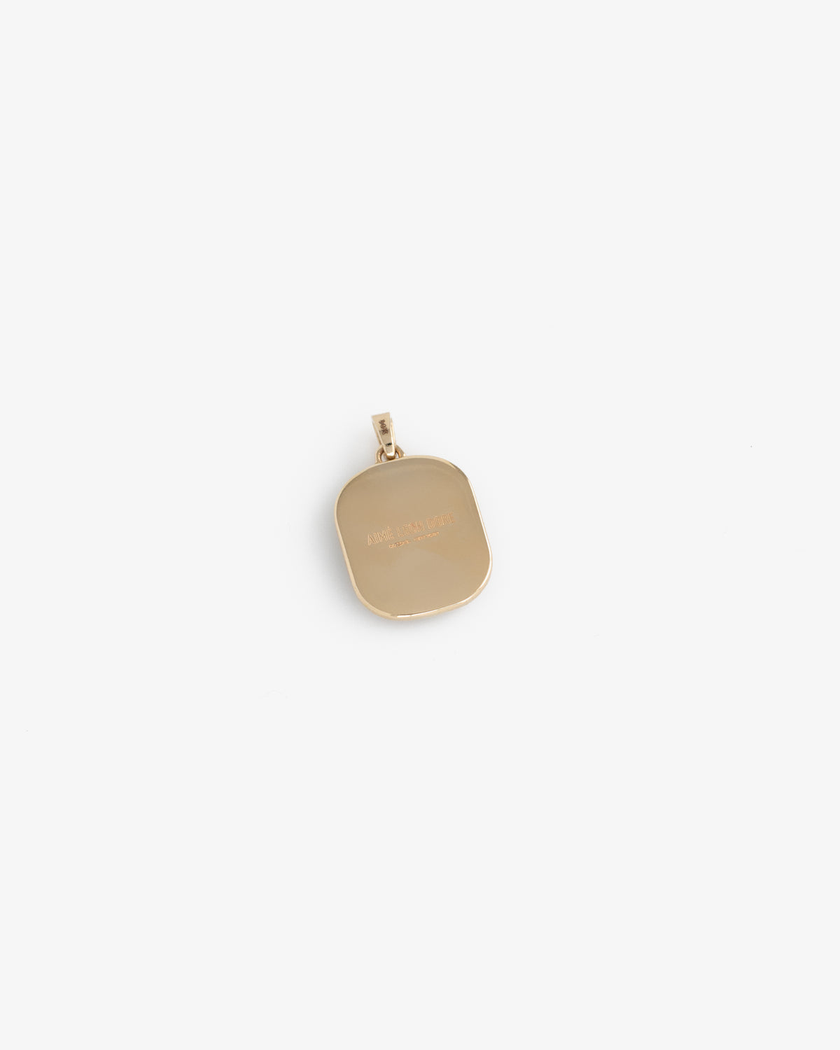 14Kt Gold Mosaic Pendant with soft rounded edges and a small top loop, shown on a white background.