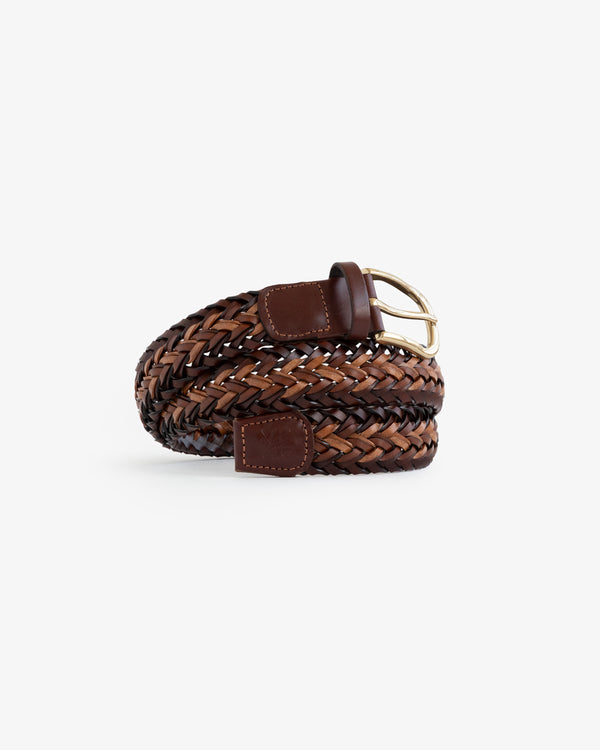 Multi-Color Braided Leather Belt