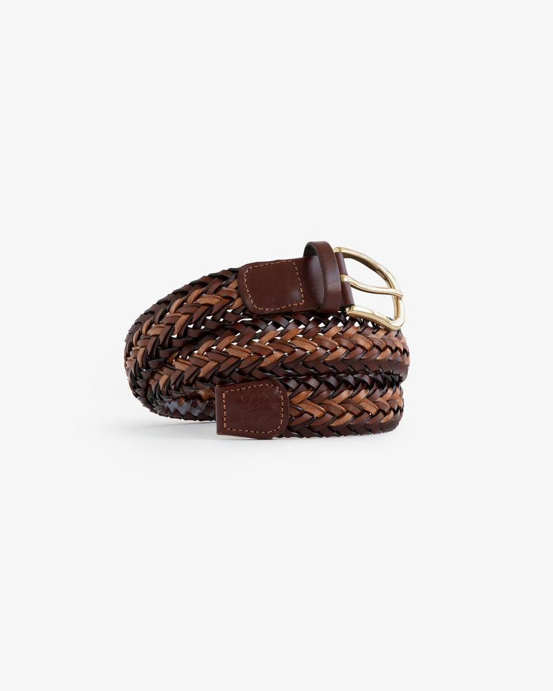 Multi-Color Braided Leather Belt