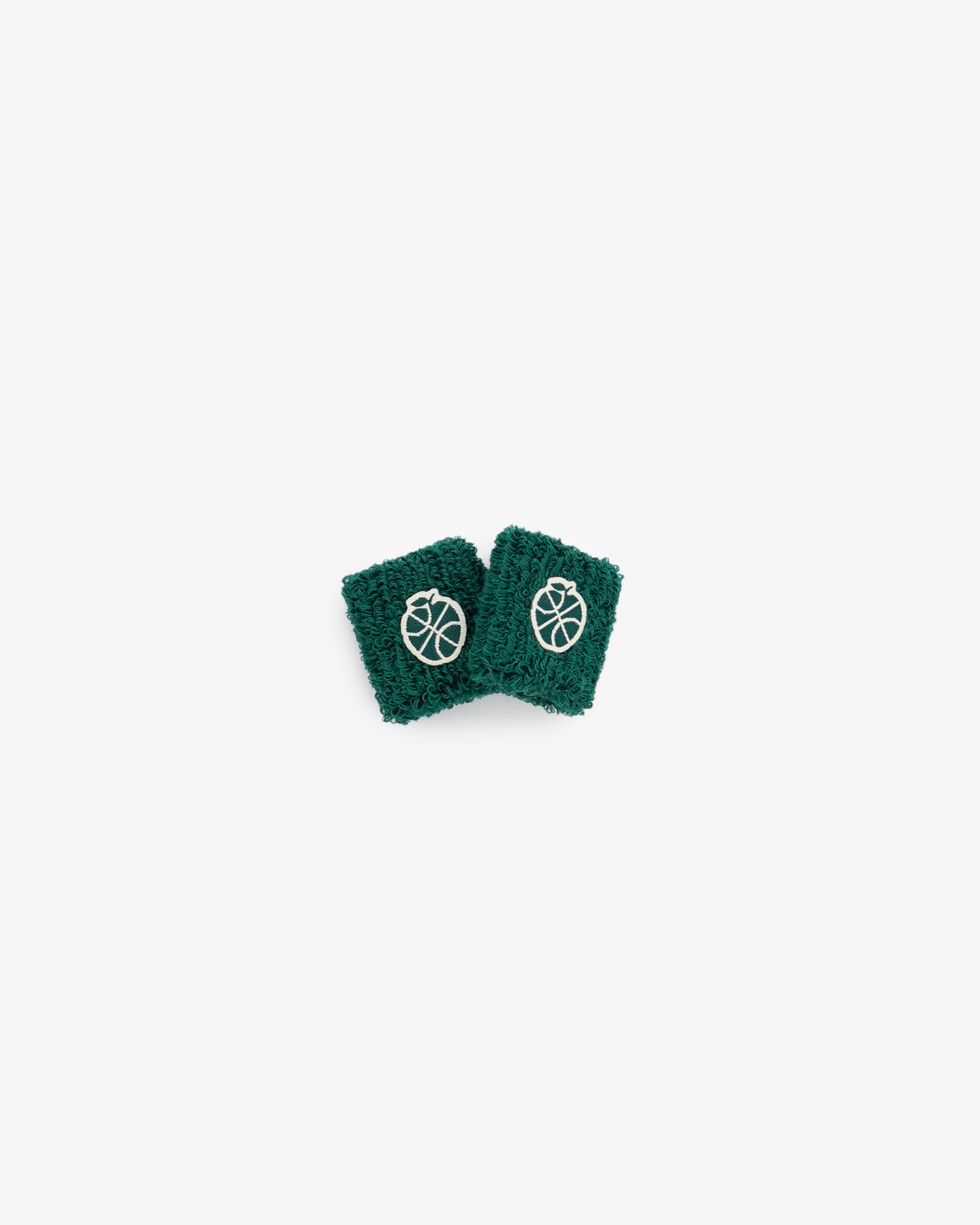 Two ALD / New Balance SONNY NY Finger Sleeves in dark green with white basketball icons, side by side on white.