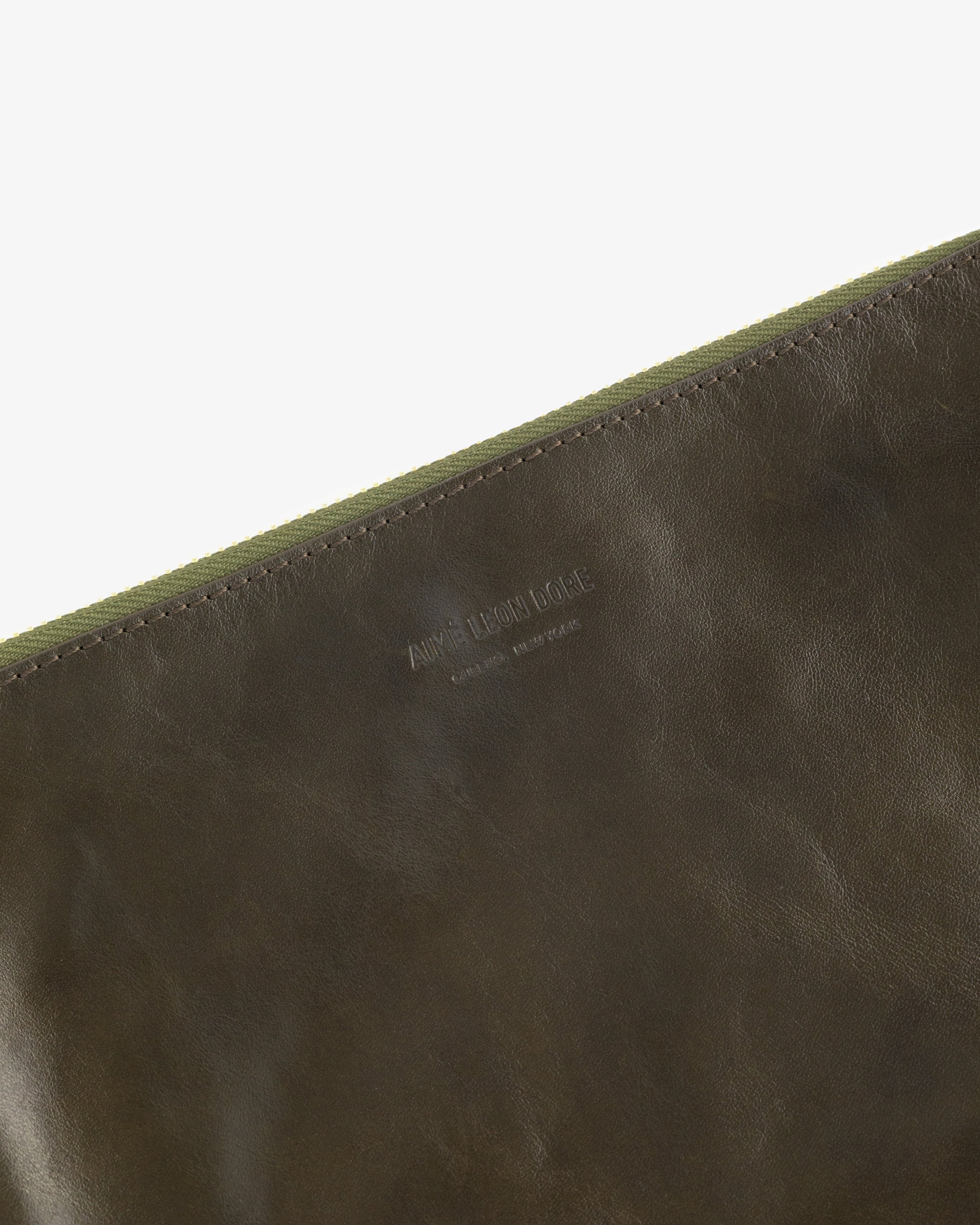 Debossed Logo Small Leather Pouch