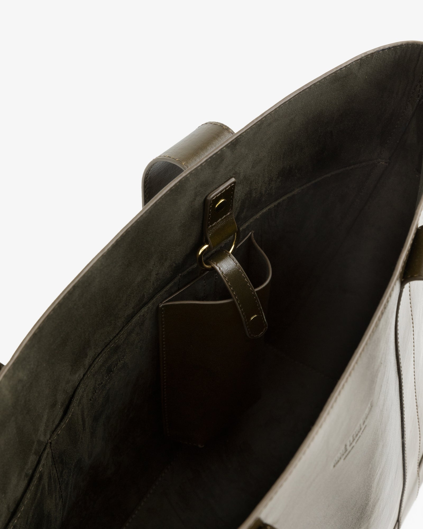 Debossed Logo Leather  Tote Bag