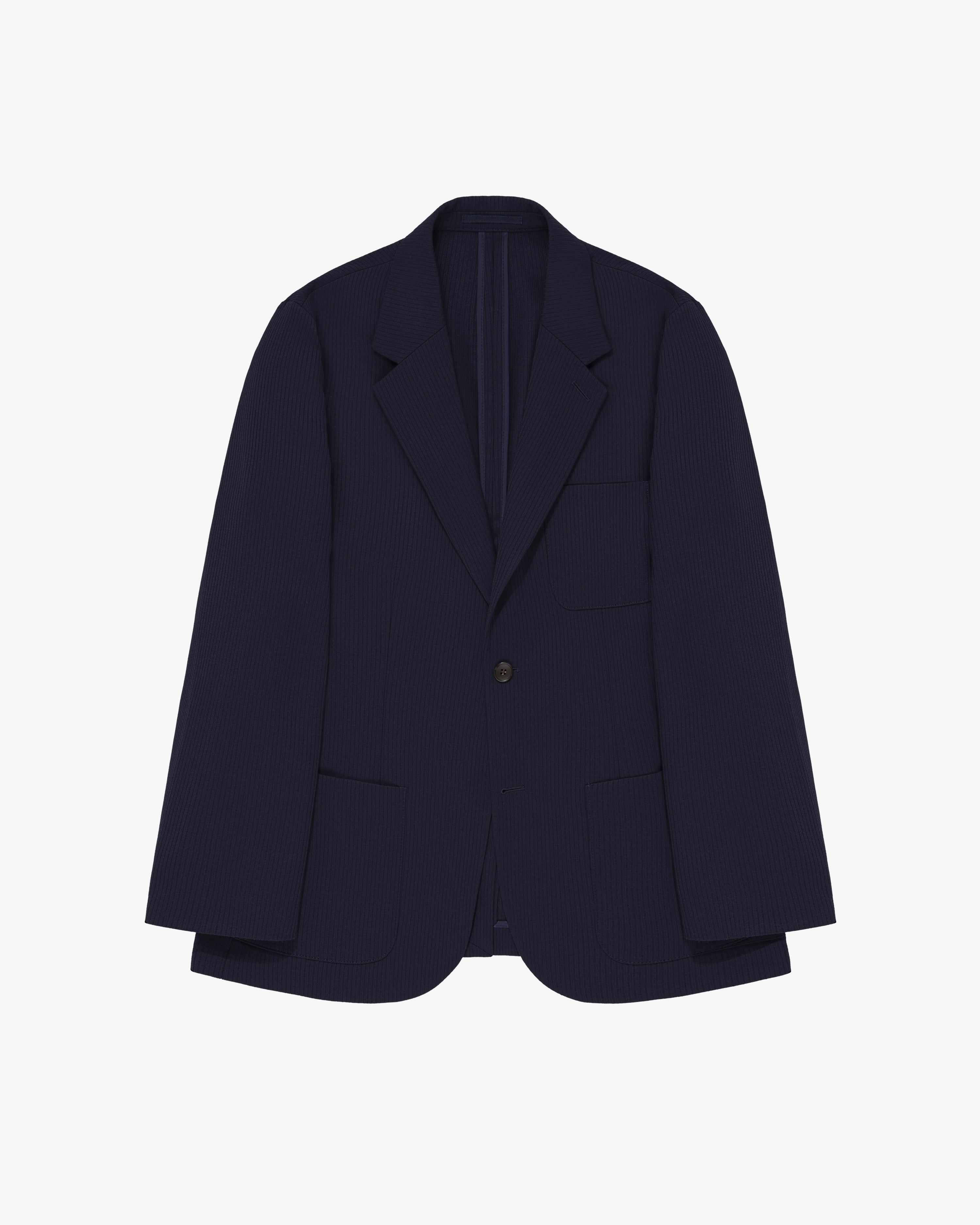 Single-Breasted Wool Suit Jacket