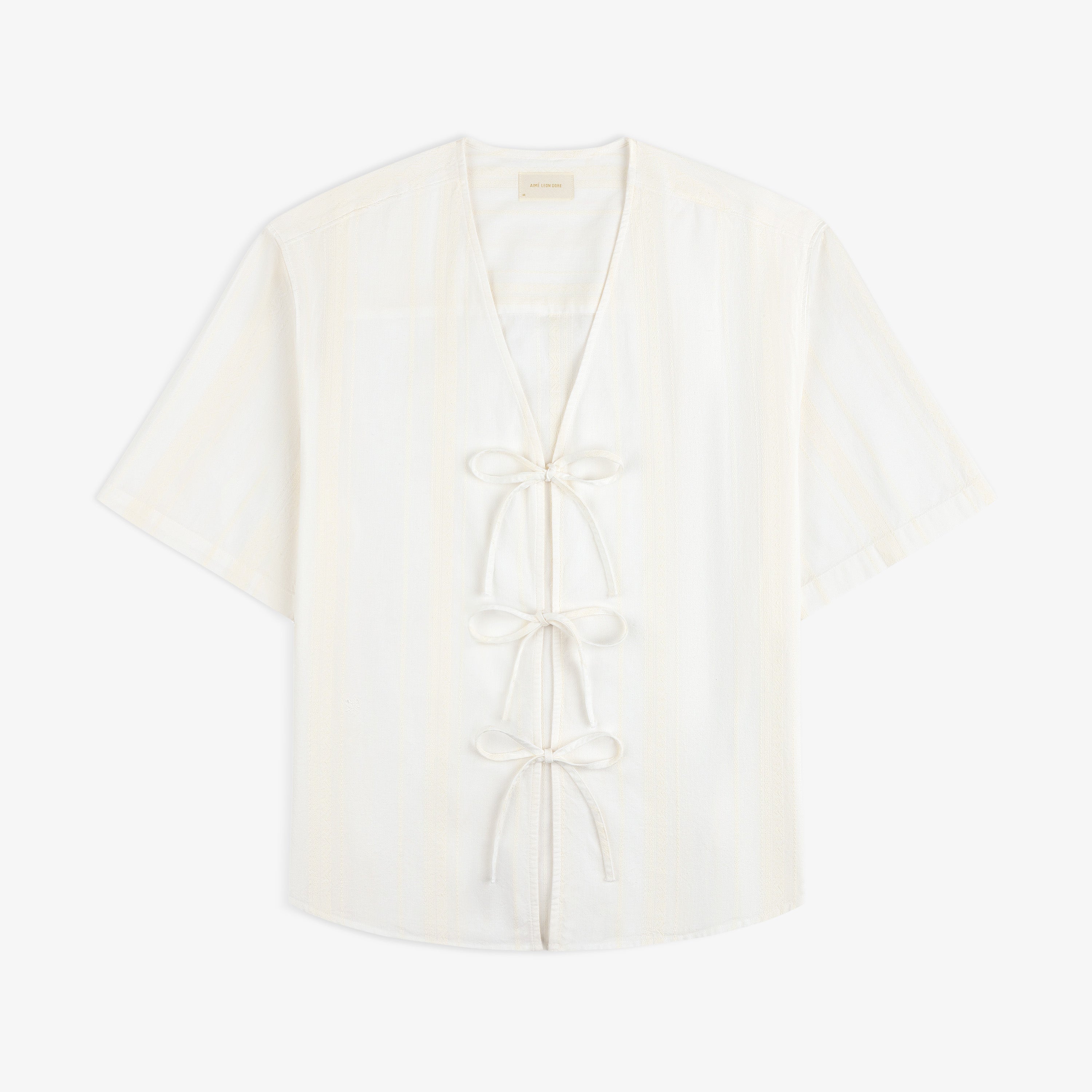 Jacquard Striped Tie-Front Shirt – Aimé Leon Dore EU