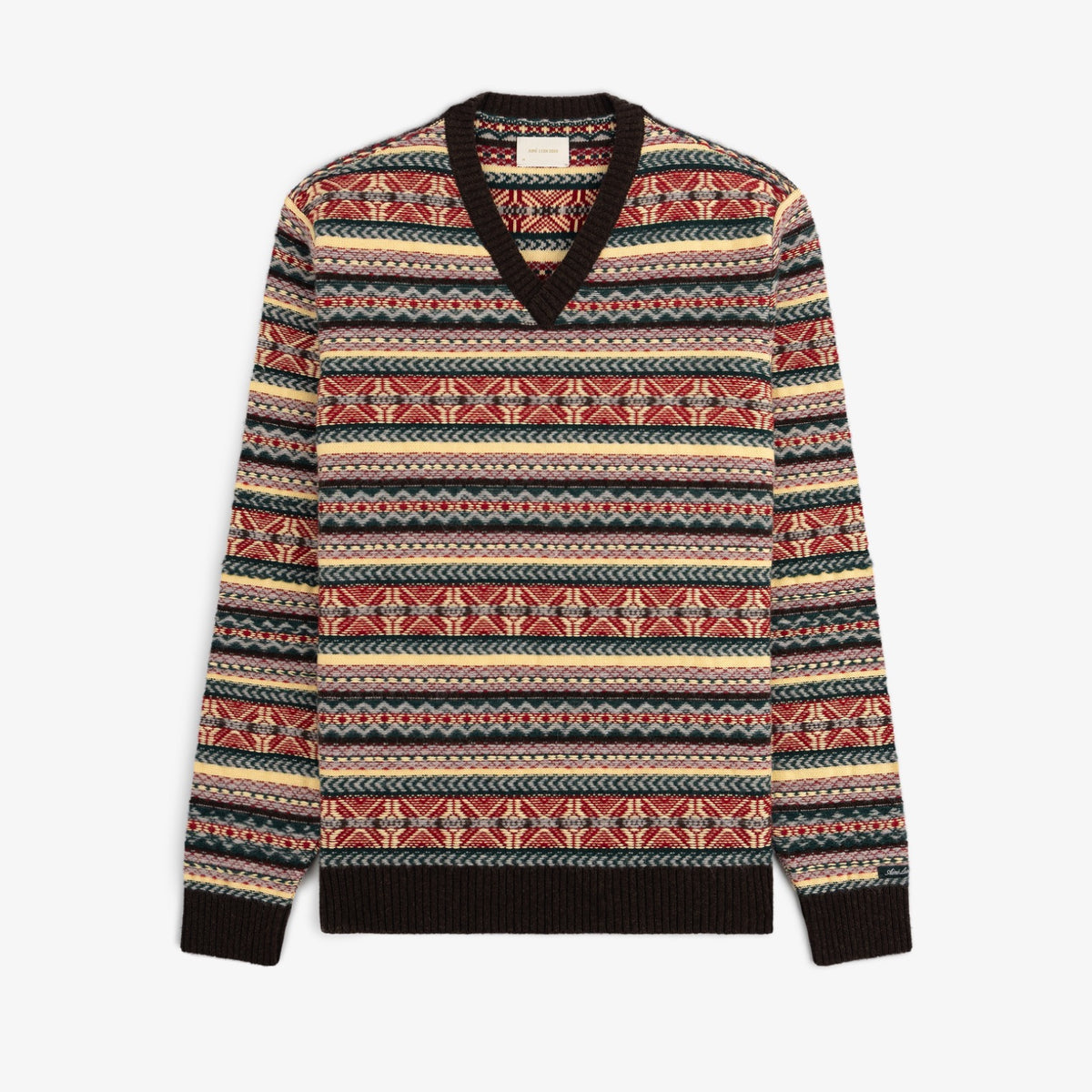 AIMÉ LEON DORE V Neck Sweater 23AF Fair Isle V-Neck Sweater – Aimé Leon Dore EU