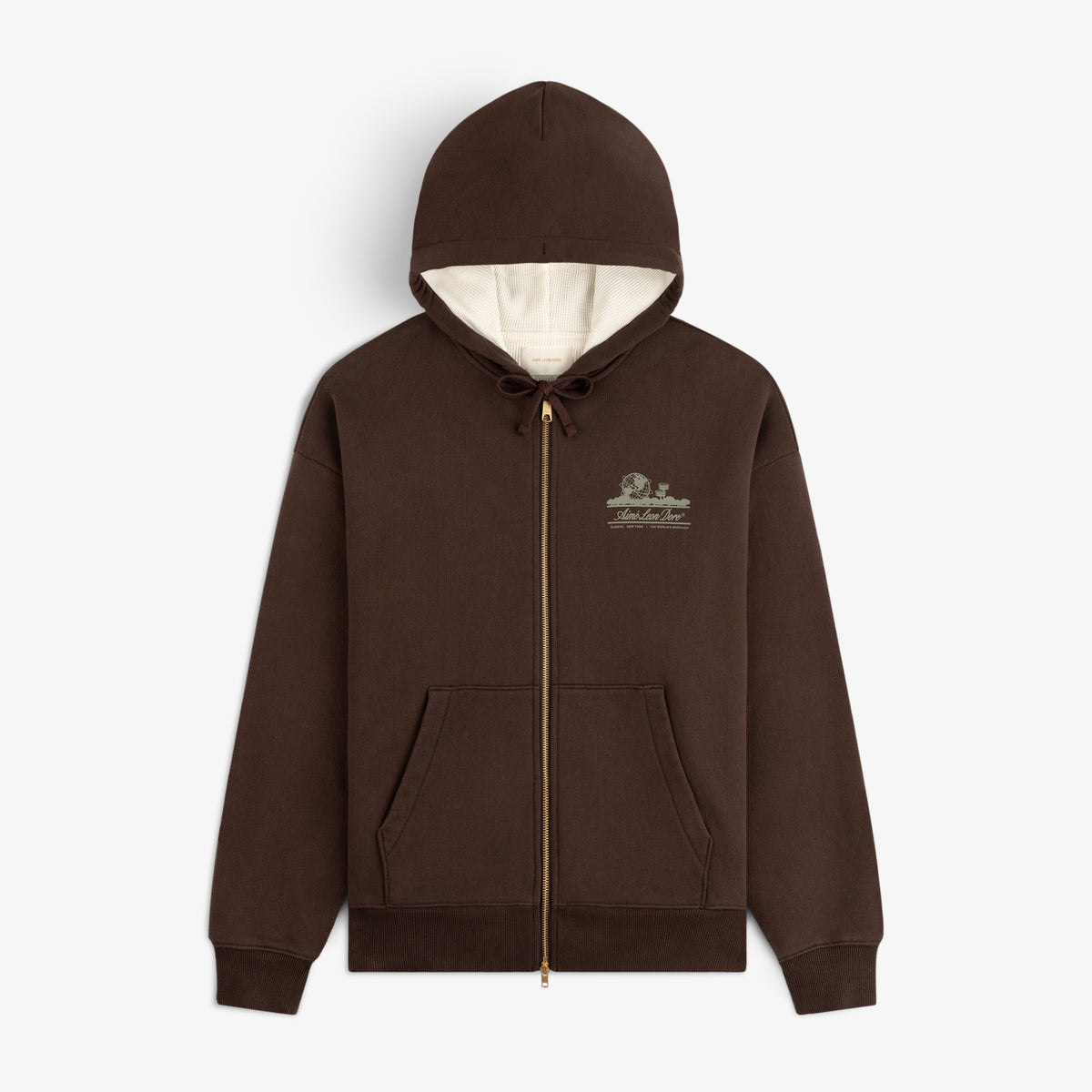 Unisphere Waffle Lined Full-Zip Hoodie – Aimé Leon Dore EU